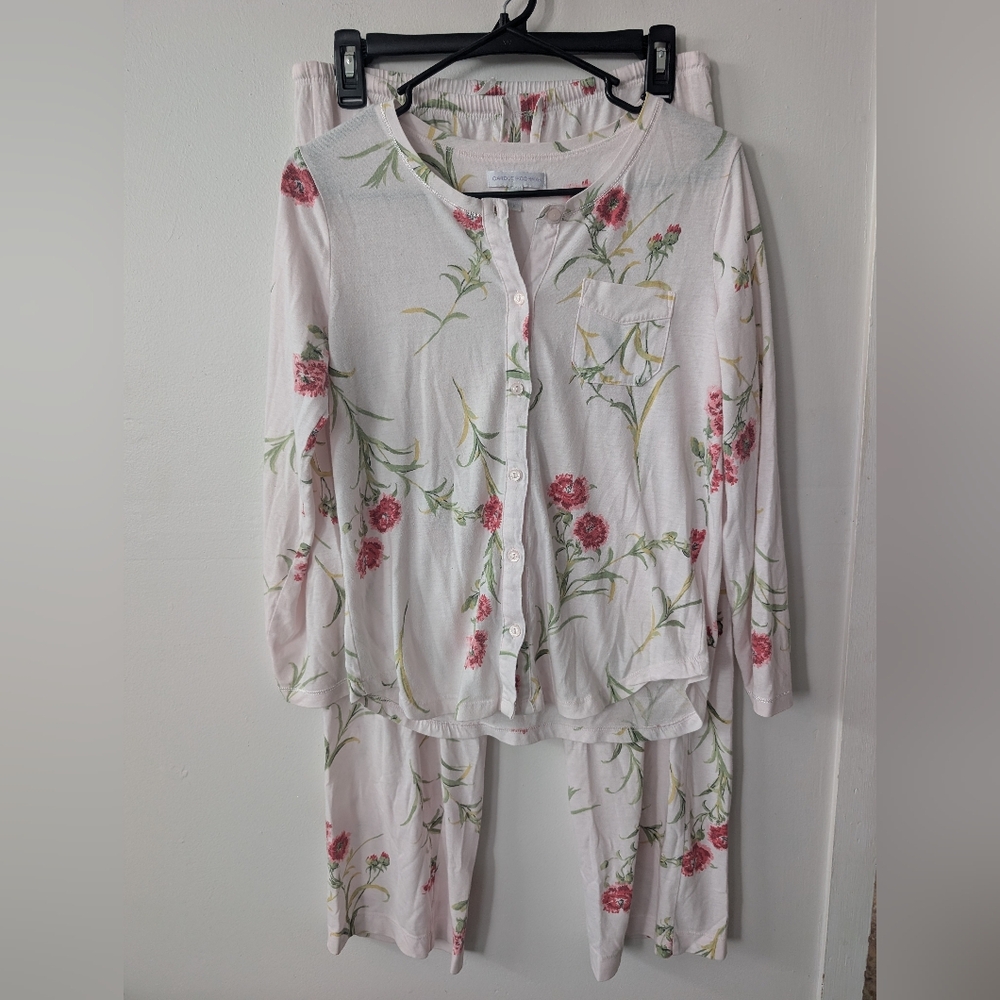 Carole Hochman Pink Floral Long‎ Sleeve Pajama Set